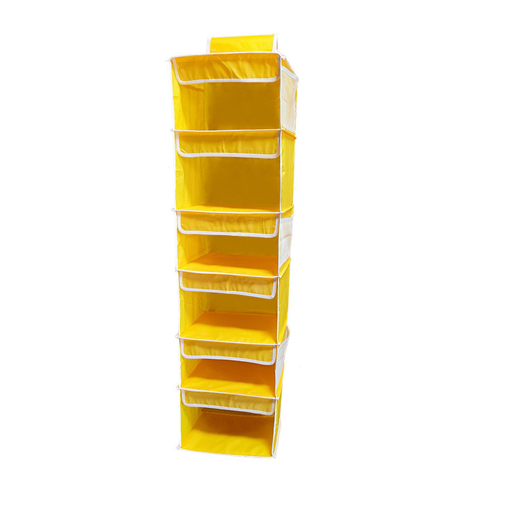 Folding 6 Shelf Oxford Wardrobe Organizer Hanging Storage Shelves with Weekly Label for Closet Clothes Storage Bag