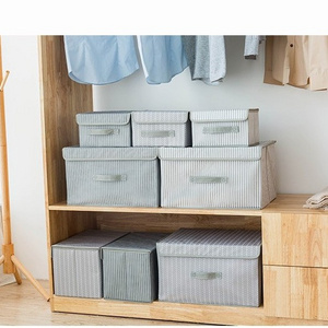 Wholesale Household Foldable Fabric Clothes Blanket Chest Bins Storage Box With Lids