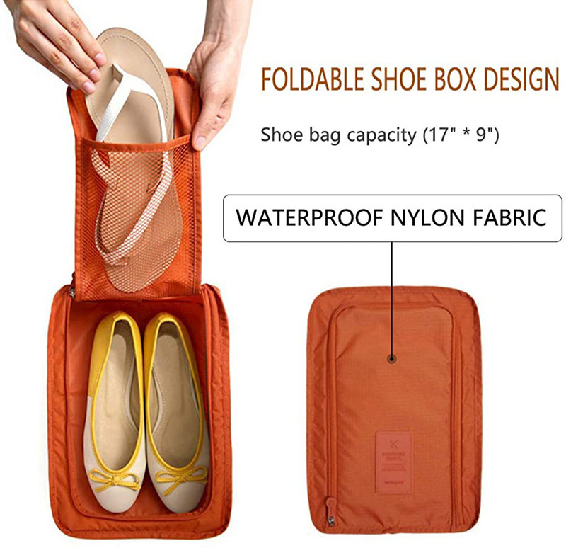 Waterproof Portable Shoes Pouch Waterproof Gym Sport Shoes Storage Carry Bags Zipper Shoe Bag