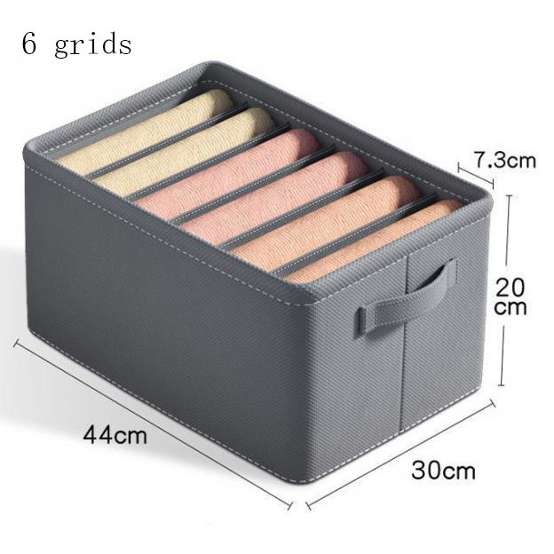 Foldable Wardrobe Clothing Organizer 6/7/9 Grids Linen T-shirt Jeans Sweater Clothes Storage Organizer Boxes & Bins for Closet