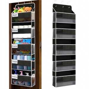 5 Shelf hanging Storage Organizer Clear Window Hanging Closet Versatile Over the Door Hanging Organizer with Tag Pocket