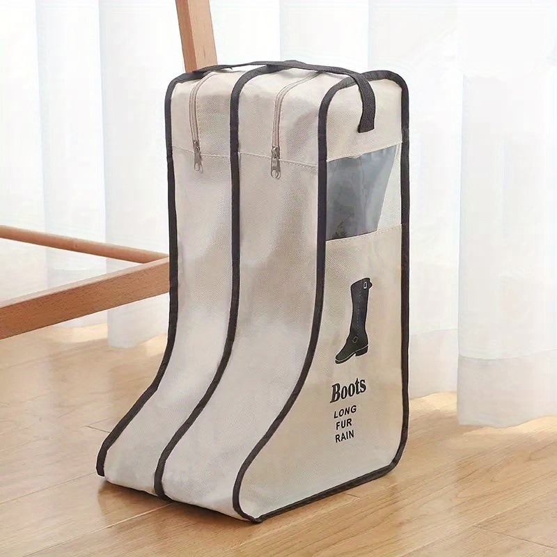 Foldable Portable Travel Dust Proof Travel Shoe Bags for Packing Transparent Window Tall Short Boots Storage Bag