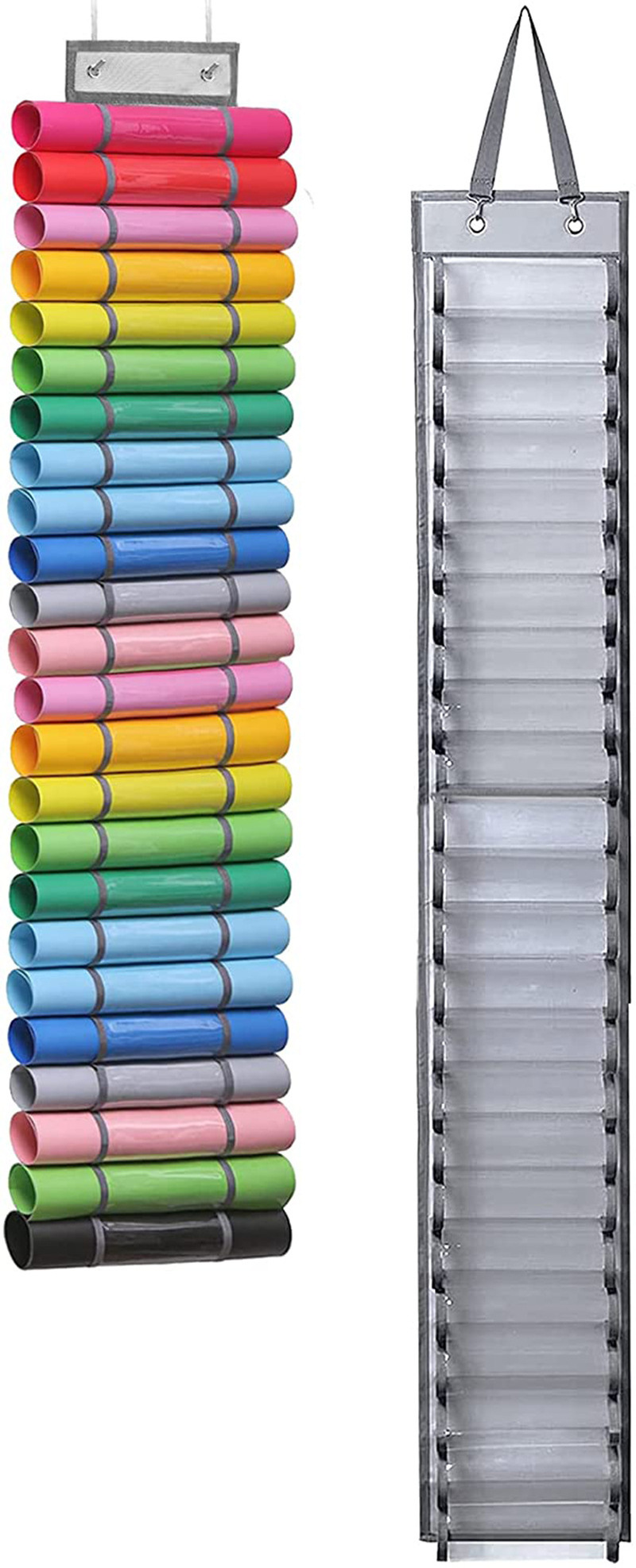 Fashion Wholesale Terylene Double-Side 48 Hanging Vinyl Roll Storage Rack Organizer