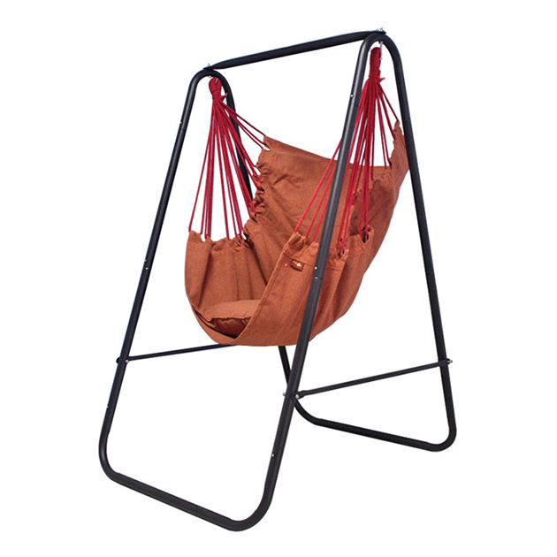 Colorful Single Hammock With Frame Steel Iron Pipe Outdoor Camping Hammock Chair Swing