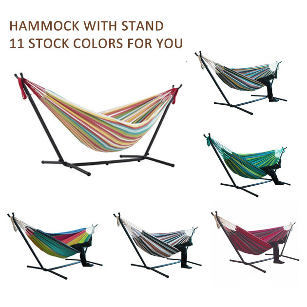 Double Hammock With Space Saving Steel Stand Portable Hammock Stand