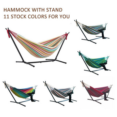 Double Hammock With Space Saving Steel Stand Portable Hammock Stand