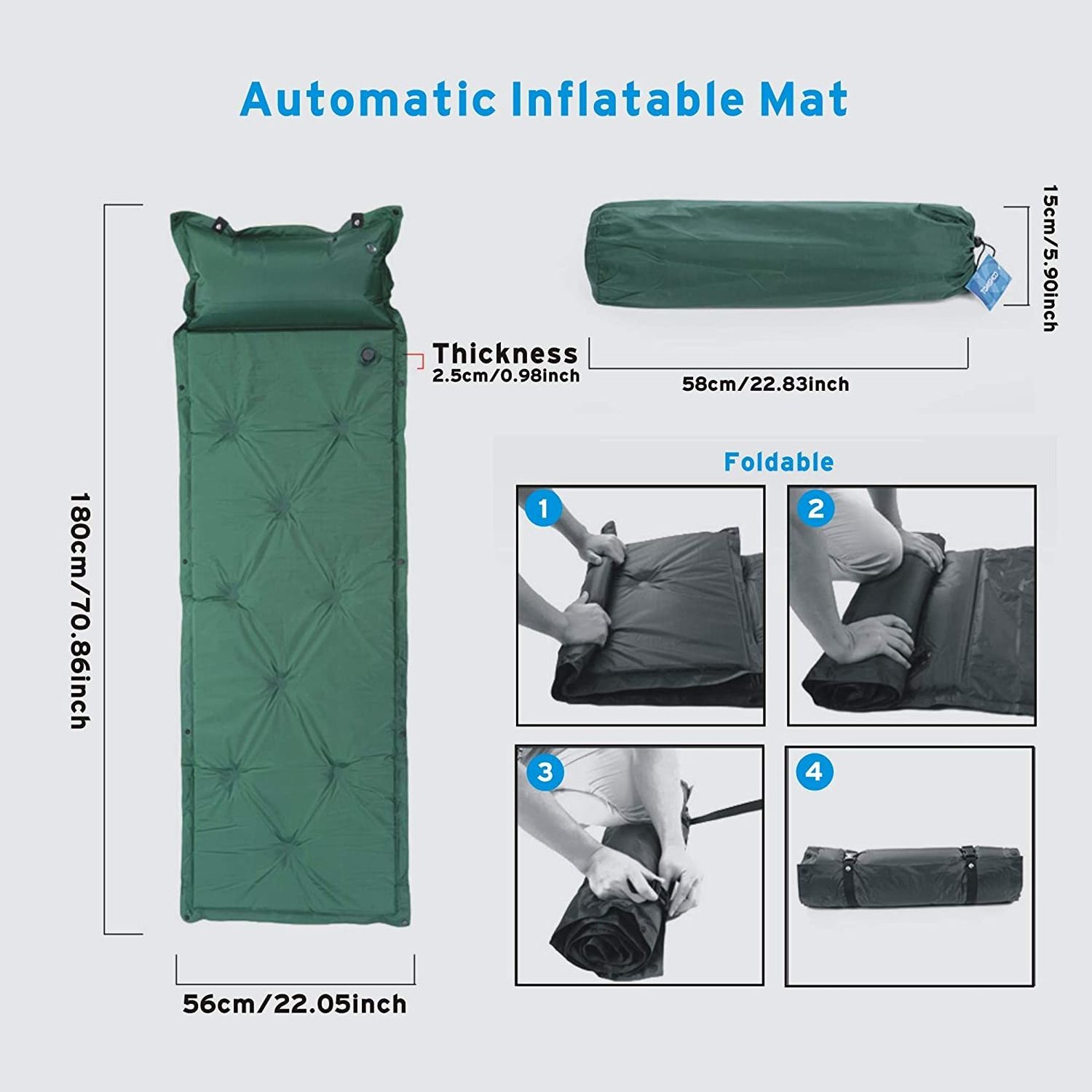 Factory Wholesale Self Inflating Camping Mat Air Mattress Insulated Sleeping Pad Bed For Camping