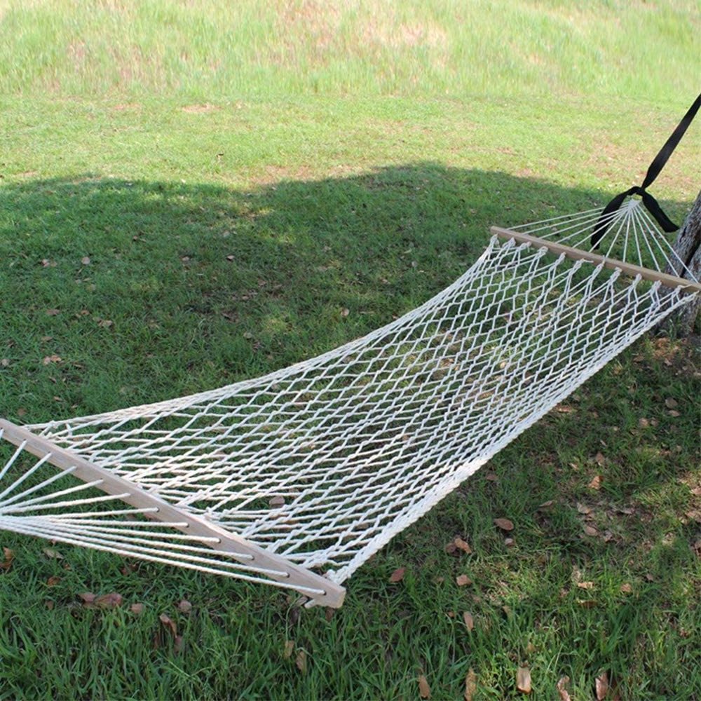 Camping Durable Comfortable Mesh Cotton Rope Net Hammock Swing Hanging Hammock For Yard Garden Camping Travel