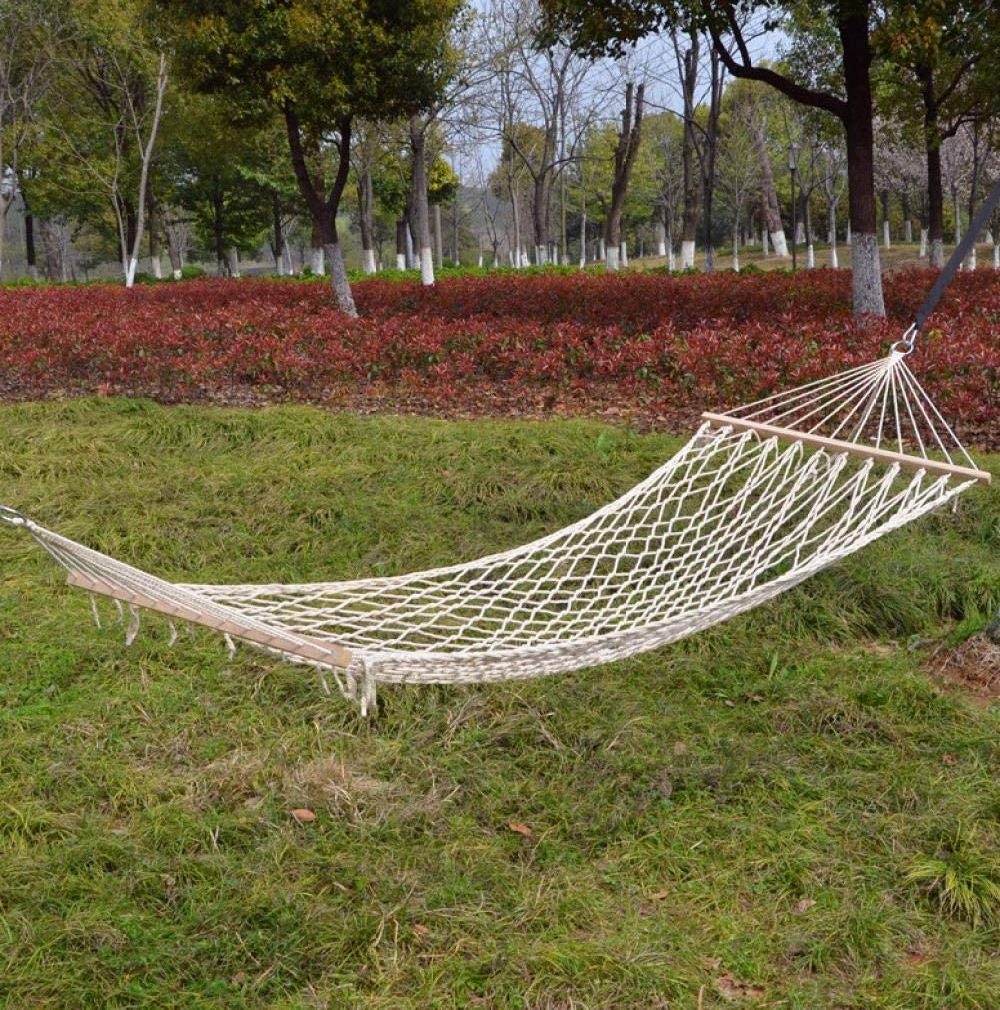 Camping Durable Comfortable Mesh Cotton Rope Net Hammock Swing Hanging Hammock For Yard Garden Camping Travel