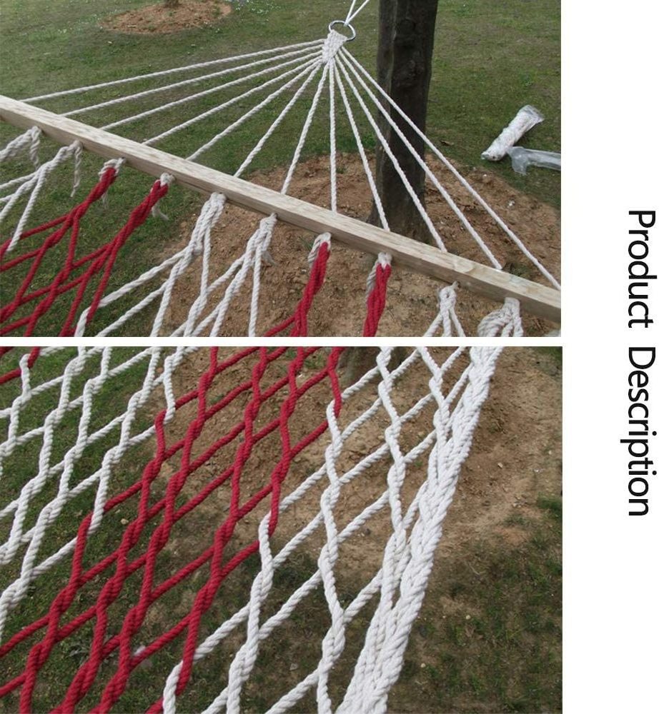 Camping Durable Comfortable Mesh Cotton Rope Net Hammock Swing Hanging Hammock For Yard Garden Camping Travel