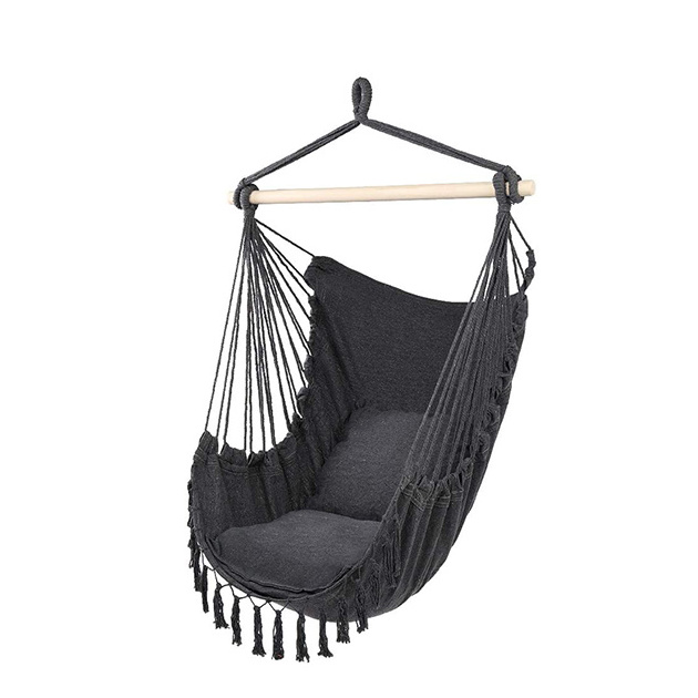 Household Cotton Soft Swing Chair Indoor with Tassel Pillows Included Outdoor Swinging Hammock Chair Hanging