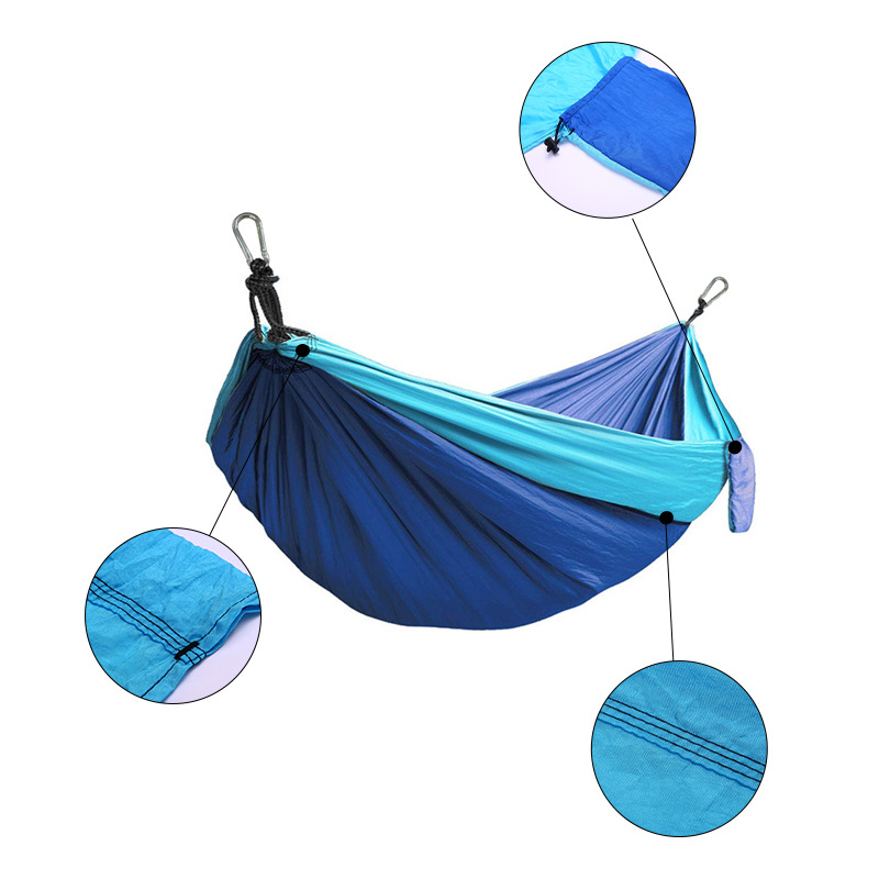 2024 Hot sale Explosive Double Hammock Outdoor Camping Parachute Cloth Suitable Camping Backyard Outside Hanging Swing Hammock