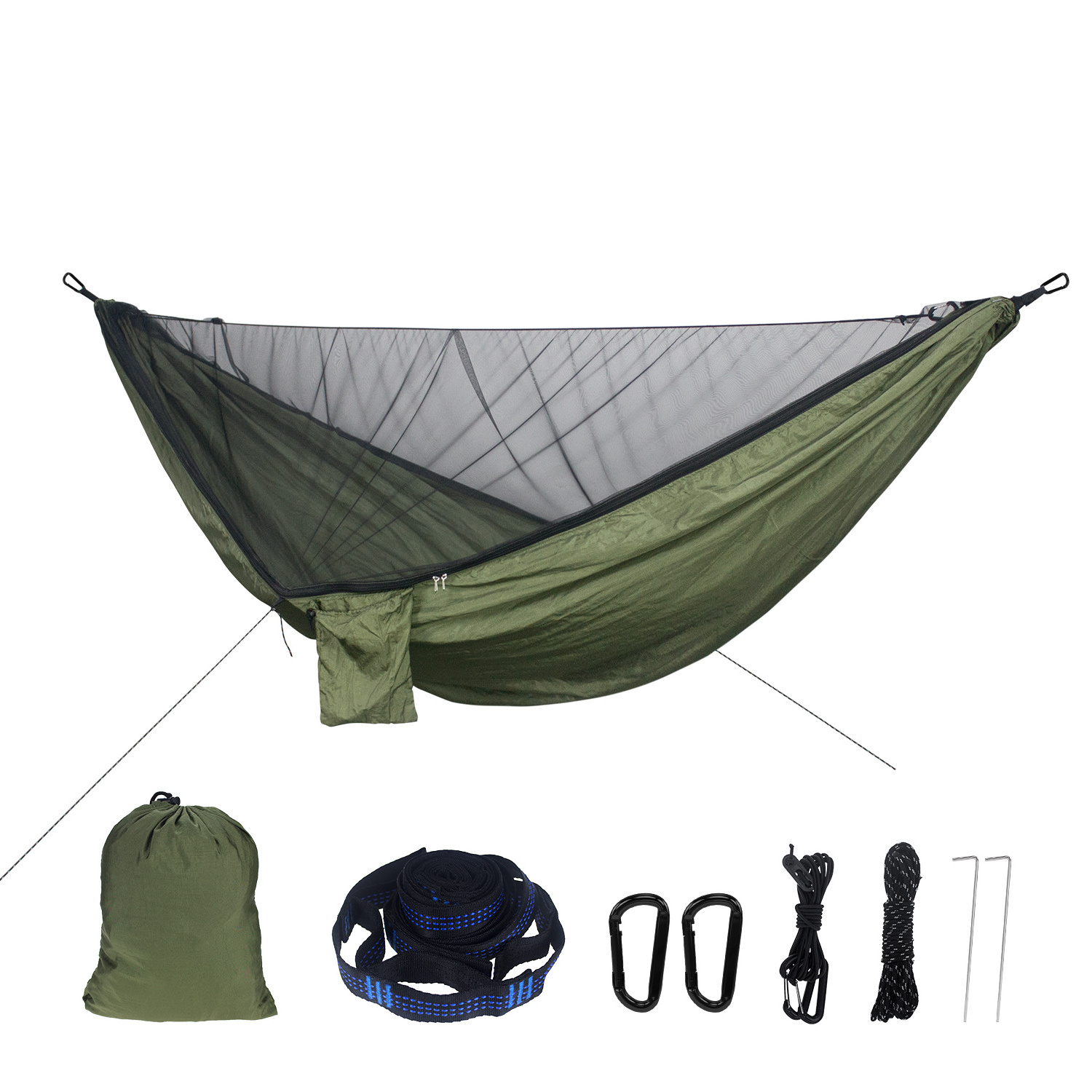 Outdoor High quality Swing Bed With Mosquito Netting Portable Outdoor Camping Hammock Nylon