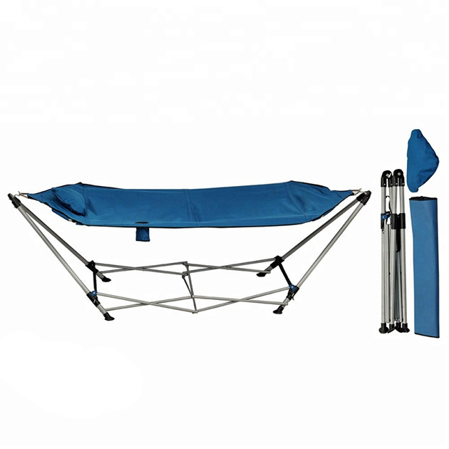 New Foldable Solid Color Hammock Stand Portable Outdoor Camping Hammock With Stand