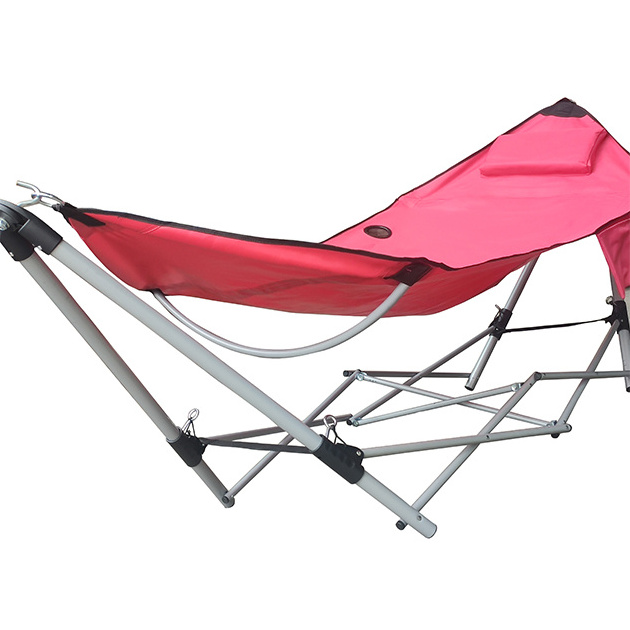 New Foldable Solid Color Hammock Stand Portable Outdoor Camping Hammock With Stand