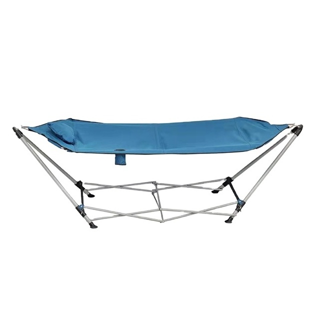 New Foldable Solid Color Hammock Stand Portable Outdoor Camping Hammock With Stand