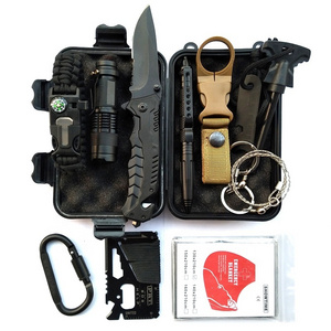 Outdoor Survival Gear Tools Camping Survival Gear Kit For Hiking With Emergency Blanket Tactical