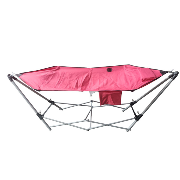 New Foldable Solid Color Hammock Stand Portable Outdoor Camping Hammock With Stand