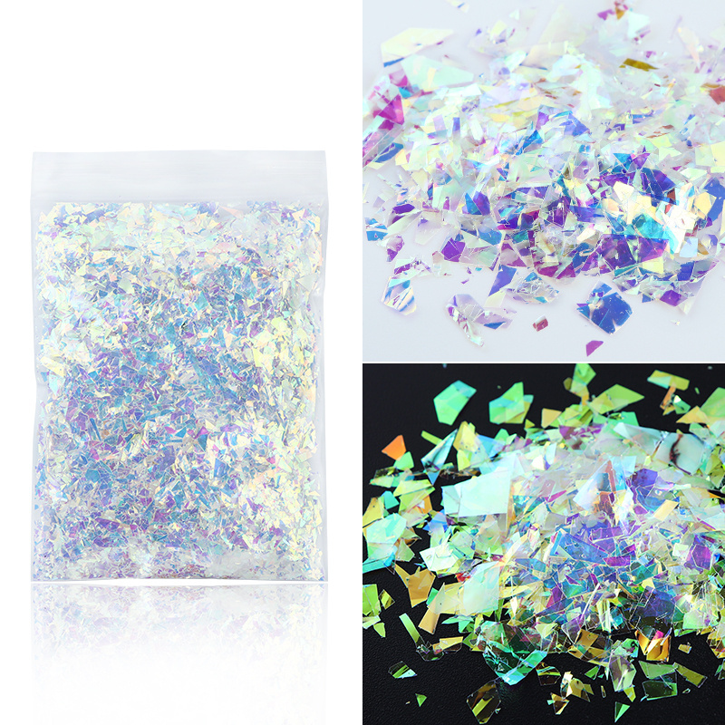 10g AB Irregular Chunky Glitter Bulk Colorful Shell Sparkly Mirror Nail Art Sequins Charm Nail Supplies For Professionals Design