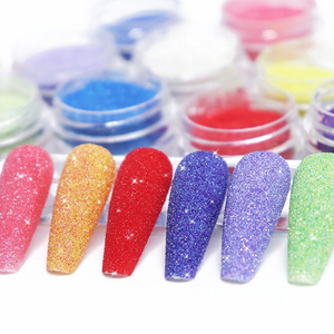 New 6Colors Nail Art Decorations Velvet Flocking Powder Color Sequins Nail Art Glitter Nails DIY Decoration