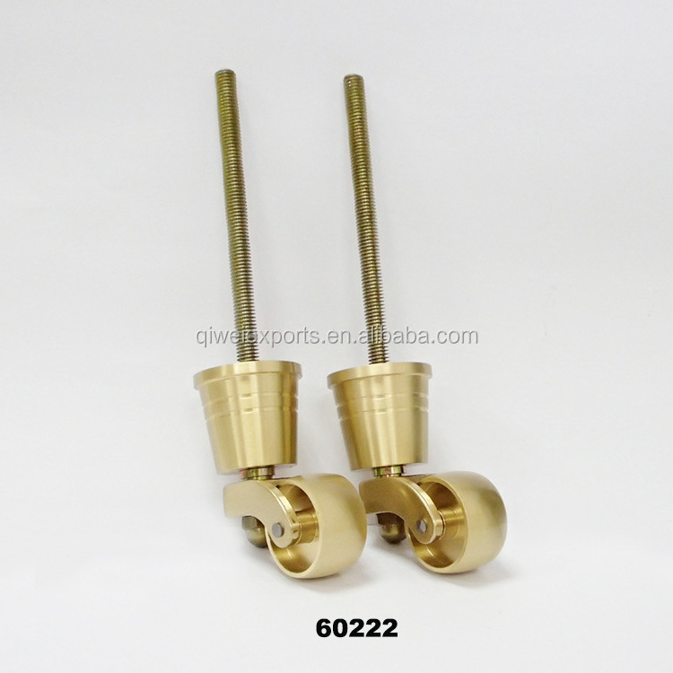 Brass caster wheel for high class furniture, metal chair caster