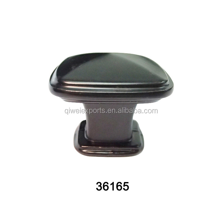 Sand Black Square Cabinet door Knobs Aluminum Pull Handles 36165