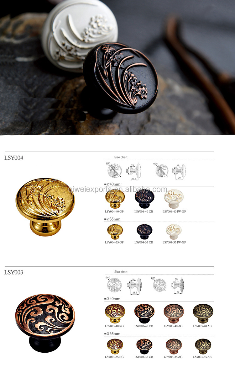 Decorative brass door handles and bedroom furniture knobs 36217