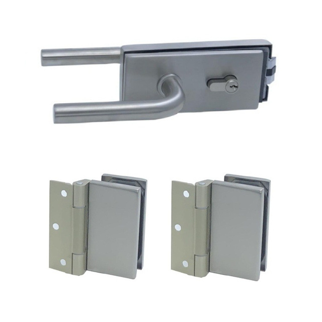 modern design office glass door locks 10mm 12mm aluminum zinc alloy locks with handles