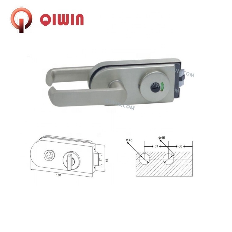 Aluminium Toilet Door Lock Bathroom Door Lock with Key Bathroom Door Handle With Lock