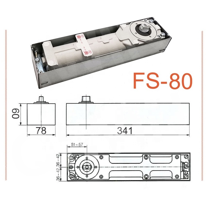 Heavy Duty Floor Hinge 300kg Heavy Duty Door Closer 360 Degree Open Revolving Door Floor Pivot Hinge Floor Spring