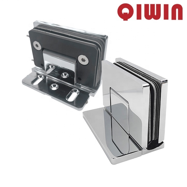 High-end anti-rust brass chrome nickle black 90 degree glass to wall shower door patch fittings