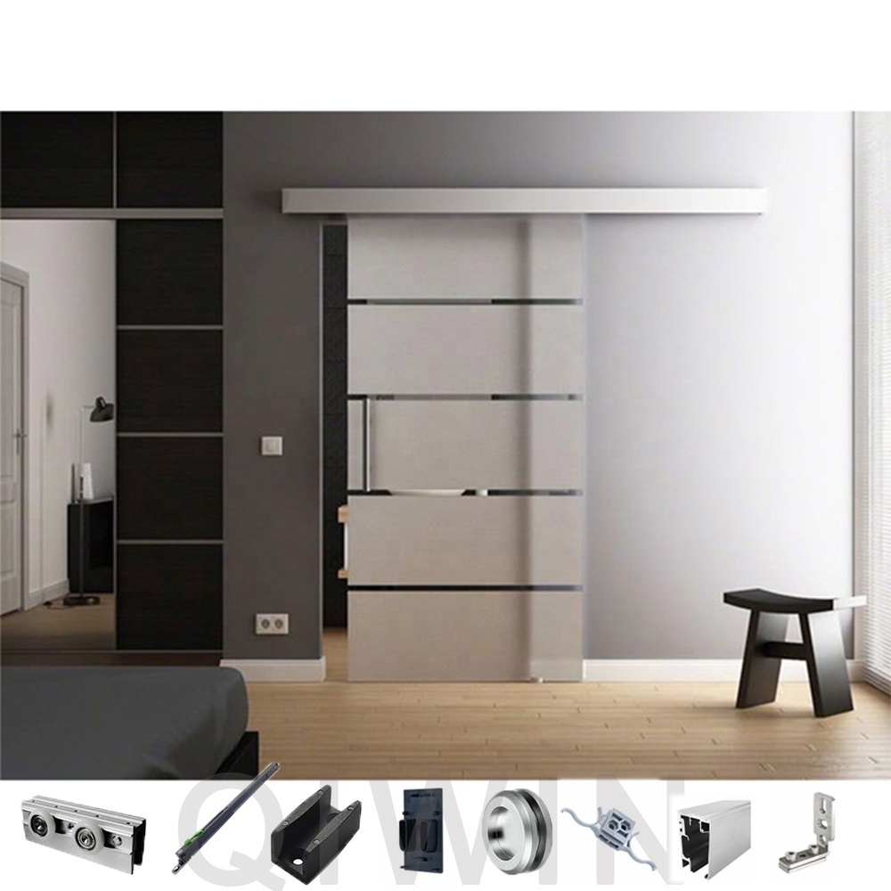 Hydraulic sliding door system interior door set for office bedroom frameless sliding hardware kits for shower