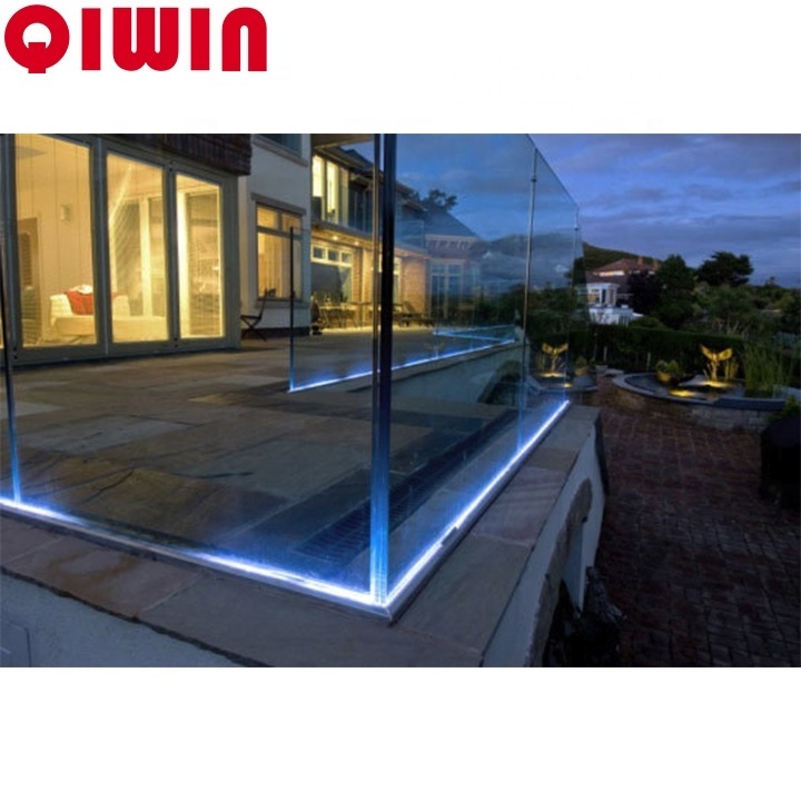 Led Aluminum Terrace Glass Railing Aluminium U Channel Profiles For Balcony Balustrade Glass Railing