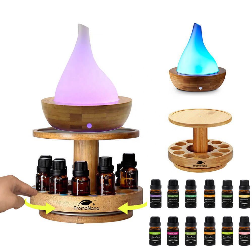 AromaNano air purifier humidifier 300ml essential oil bamboo aroma diffuser aromatherapy essential oil set aromatherapy diffuser