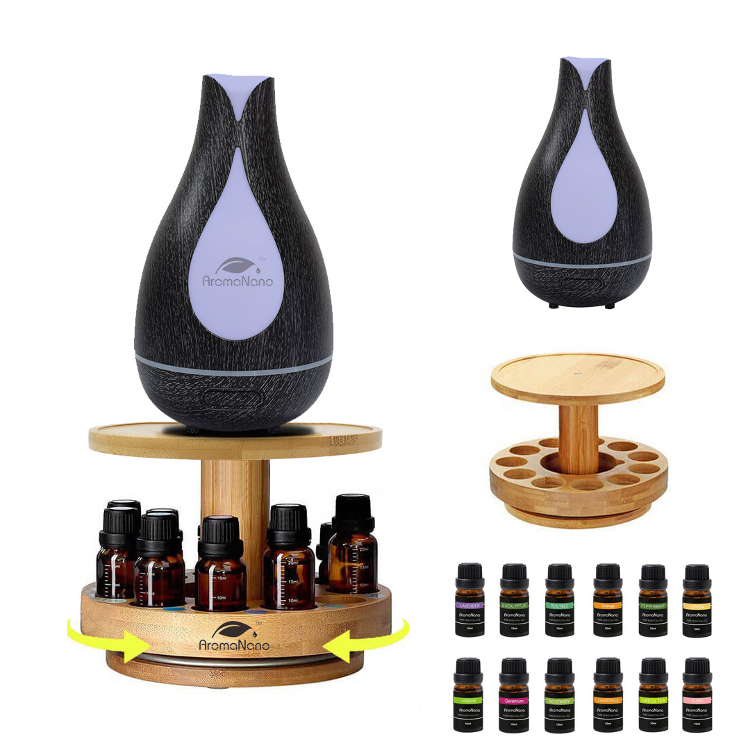 home appliances aromatherapy diffuser essential oil humidifier carousel bamboo  holder  aroma diffuser