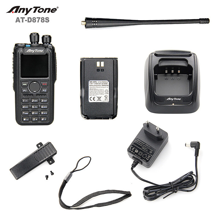 Anytone AT-D878S Single band Digital two way radio 10W VHF/UHF Long Talk Range 200,000 Contacts Professional Radio Walkie talkie