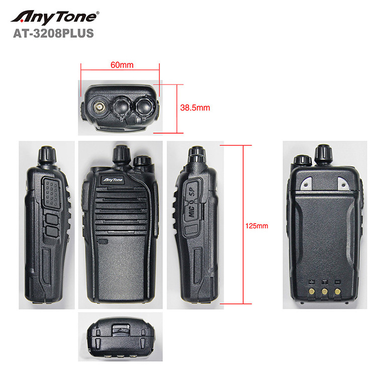 Hot selling Walkie talkie Anytone AT-3208 Plus Walkie-talkie long range Single band PMR  5W woki toki