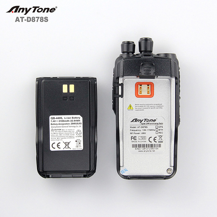 Anytone AT-D878S Single band Digital two way radio 10W VHF/UHF Long Talk Range 200,000 Contacts Professional Radio Walkie talkie