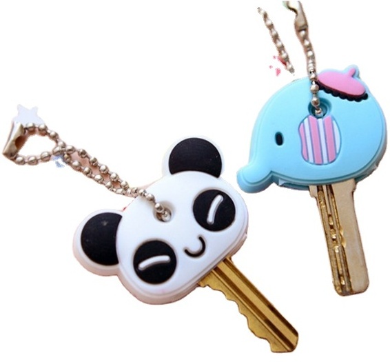 soft pvc key holder with cute carton design key cover