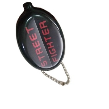 cheap promotion gifts Keychain Soft PVC Plastic Rubber Oval Squeeze Coin Purse with key ring