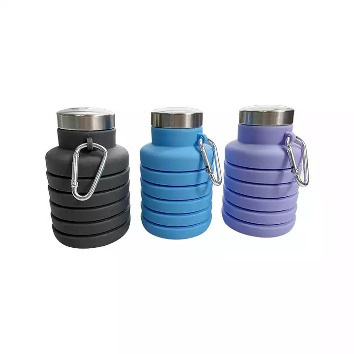 Top Pin Foldable Water Bottles, Sport Foldable Water Bottle With Handle, Custom Plastic Water Bottles Outdoor Sport