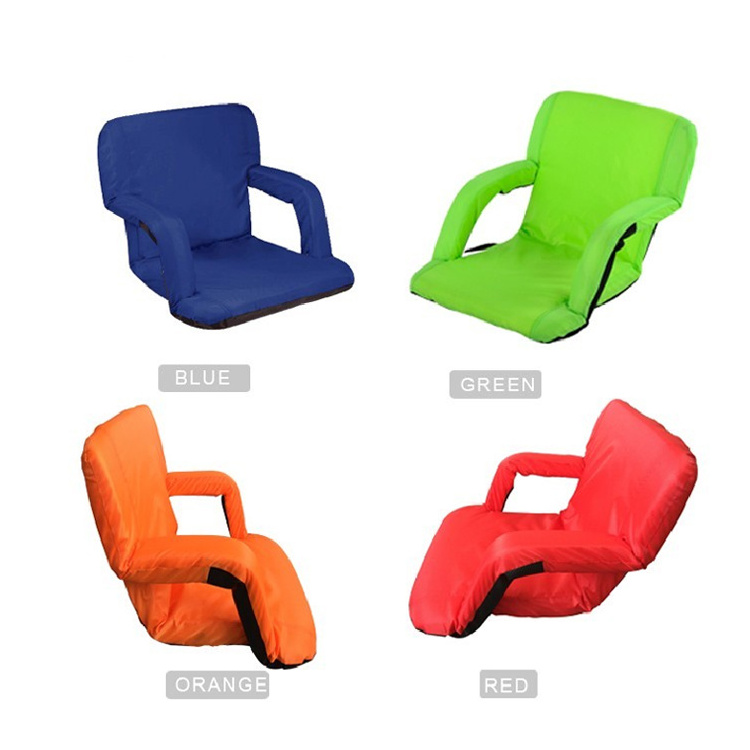 Reclining Bleacher Chair with Back Folding Stadium Seat chair With Armrest