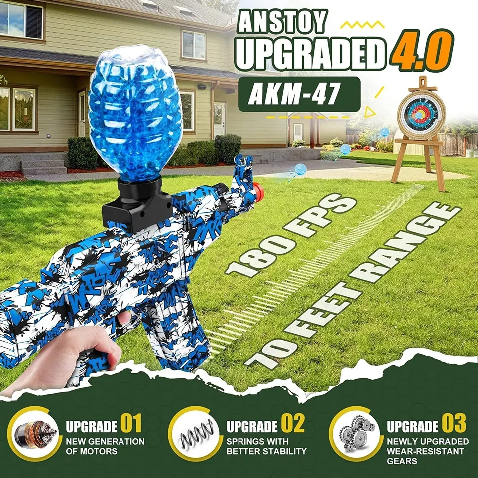 Akm 47 Water Bullet Gun Electric Hydrogel Plastic Splatter Ball Gel Blaster Gun Pistola De Hidrogel Toy Guns For Boy