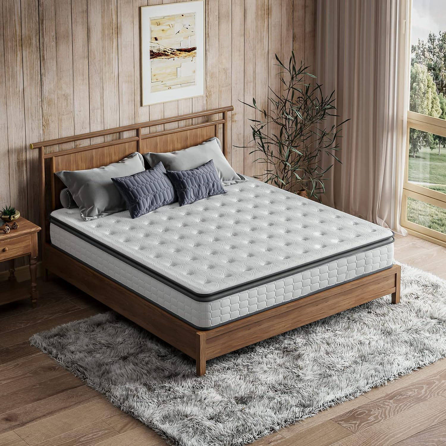 Modern bedroom furniture five star hotel mattress korean mattress memory foam Pocket compress spring king size massage mattress