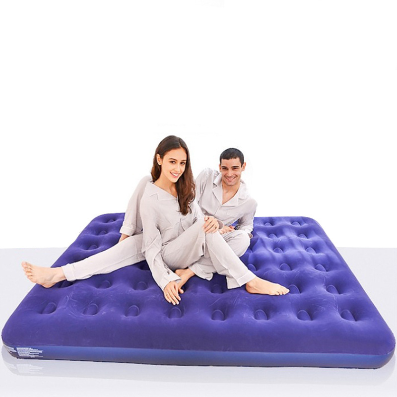 Hot Sale Flocking Inflatable Bed Mattress Kid Travel Sleeping Air Bed With Pump