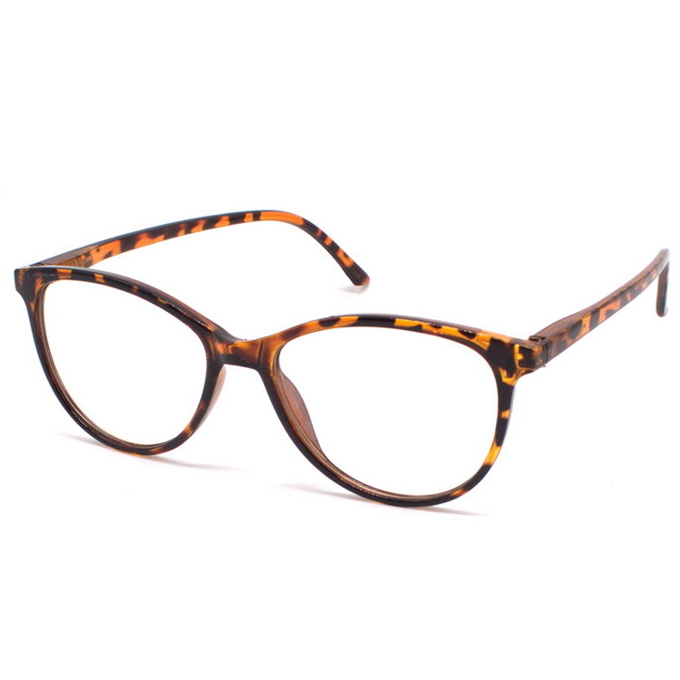 big frame eyewear wholesale women  cat eye reading glasses with spring hinge demi color