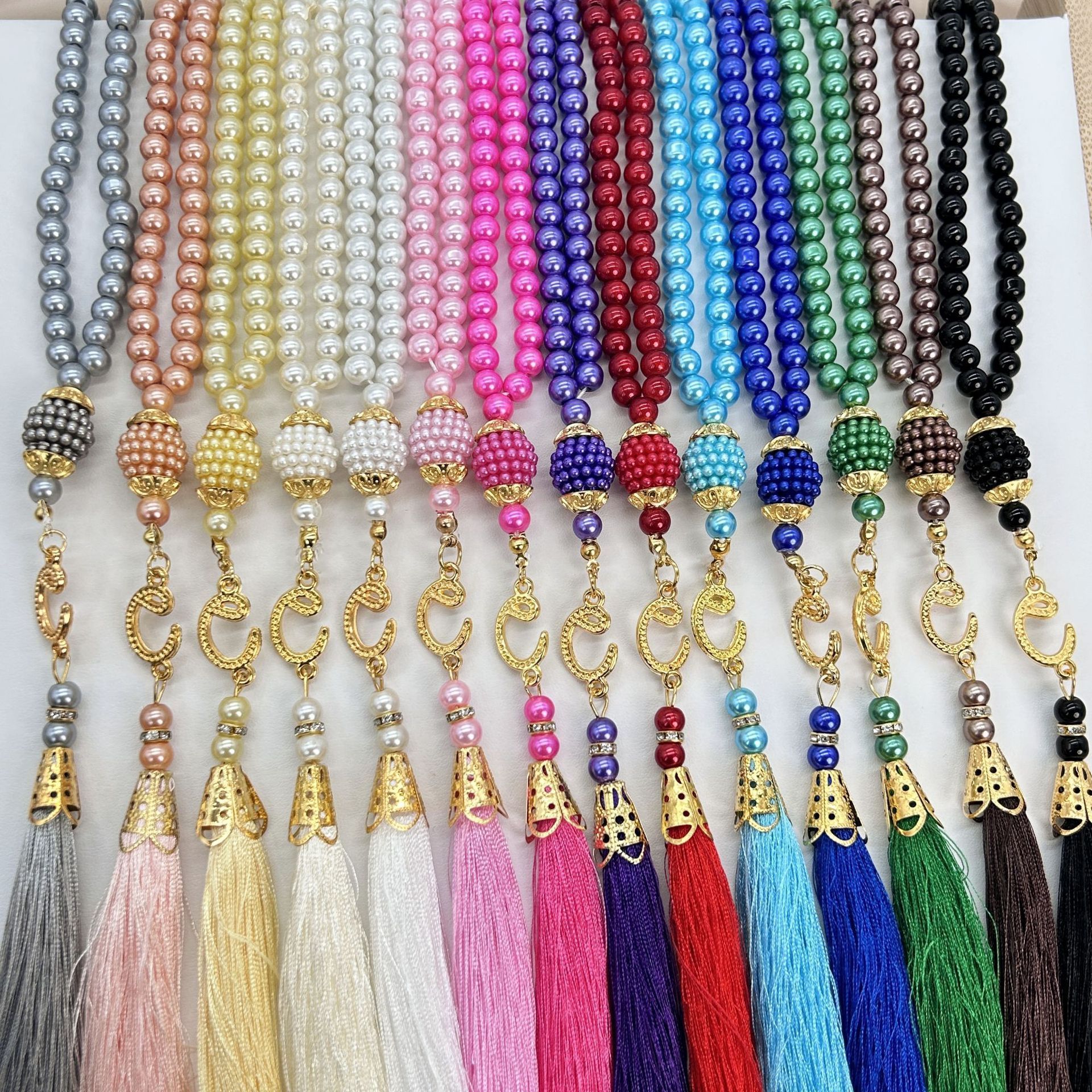 Muslim Rosary 99 6-mile glass imitated pearl thread TASBIH Middle East