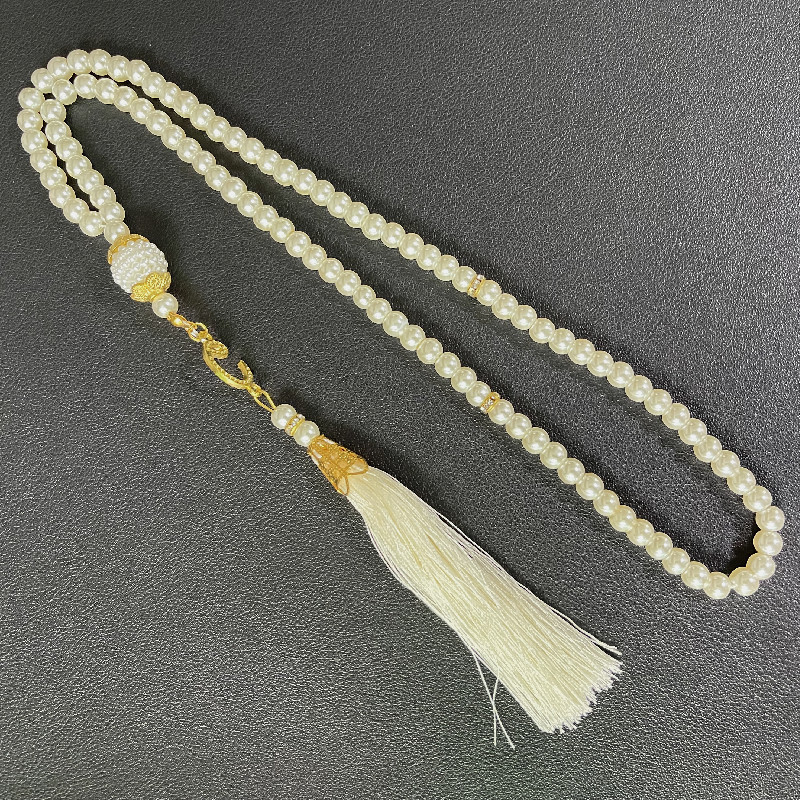 Muslim Rosary 99 6-mile glass imitated pearl thread TASBIH Middle East