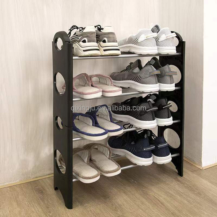 Hot Sale 50 Pairs Folding Stackable Plastic Shoe Rack With 10 Tiers Space Saving Storage Organizer