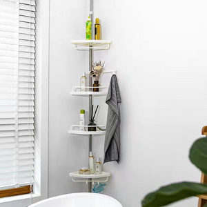 Hot Sell White Color Punch-free Bathroom Storage Shelves Toilet Corner Shelf Storage Rack Bathroom Corner Shelf